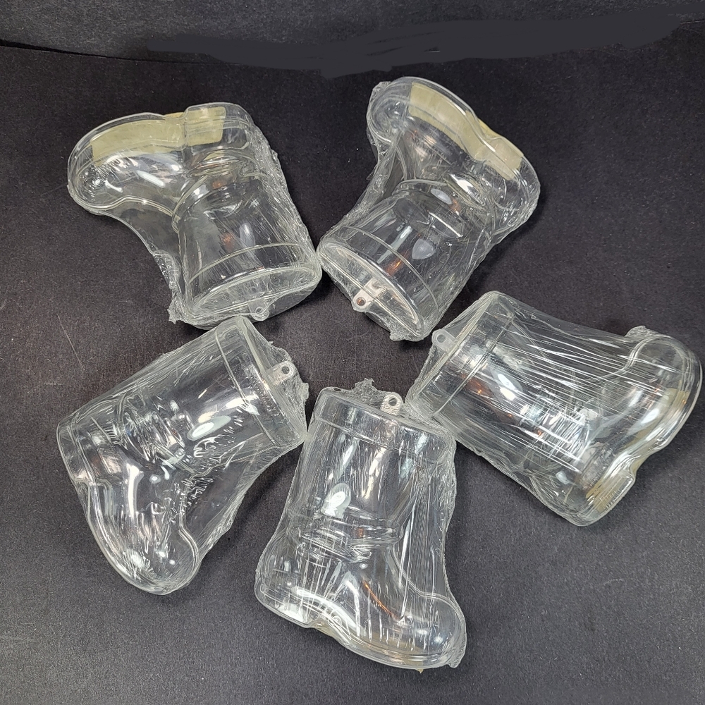 Plastic Fillable Santa Boot Shaped ORNAMENTS Lot of 5 Christmas 3D Bubble 3.5" - Picture 10 of 11